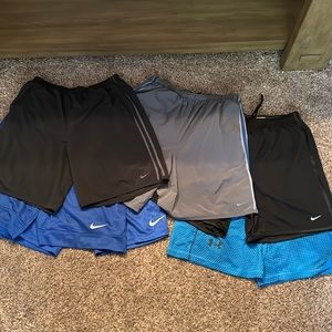 Six Athletic Shorts (Nike & UA) Larges